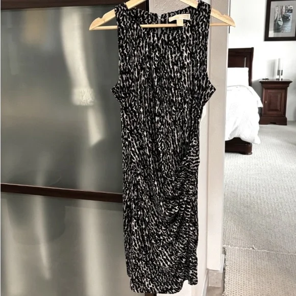 MICHAEL Michael Kors Draped Sheath Dress - Animal Print Size M - Picture 7 of 14
